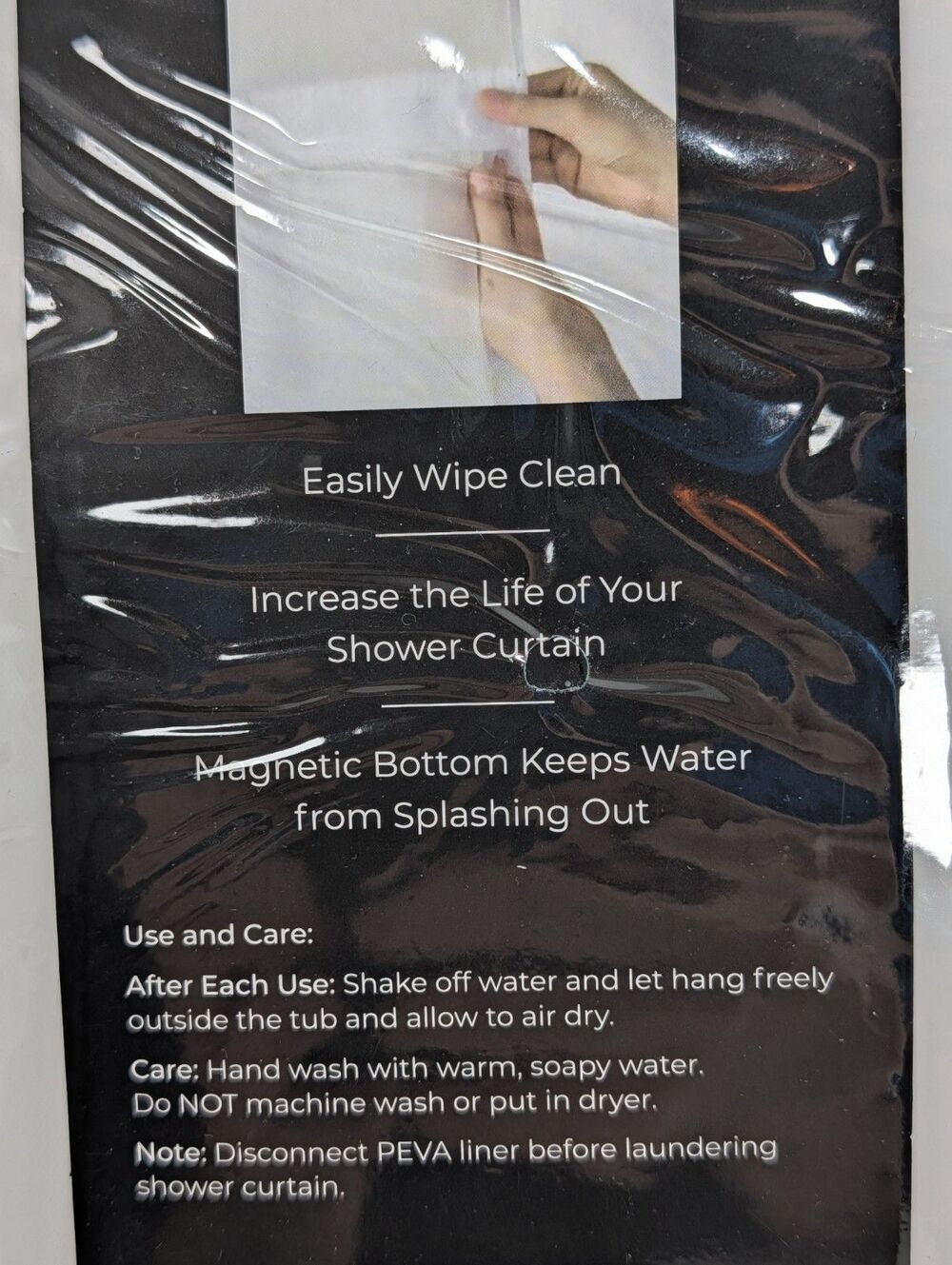 NEW Hookless It'S a Snap! Plastic PEVA Snap In Replacement Shower Curtain Liner - Picture 11 of 12